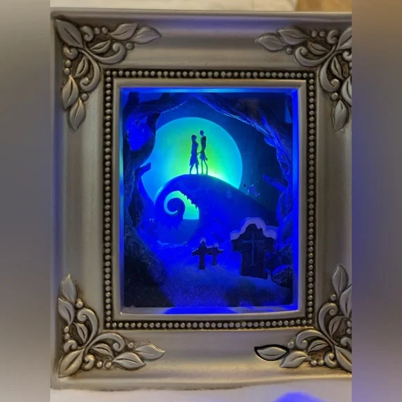 Disney Olszewski Gallery of Light Nightmare Before Christmas Jack Sally Embrace - Picture 3 of 6